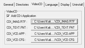 VideoCD tab